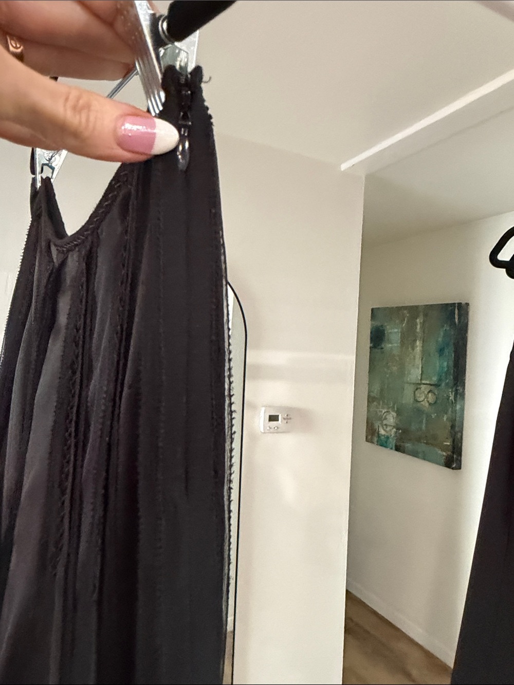 Elie Tahari Black Paneled A-Line Midi Skirt - Picture 7 of 12